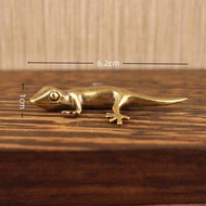 【ZYAA-1】Gecko Figure Home Decor Small Ornaments Antique Brass Animal Figurines Tea Pet Desk Decorati