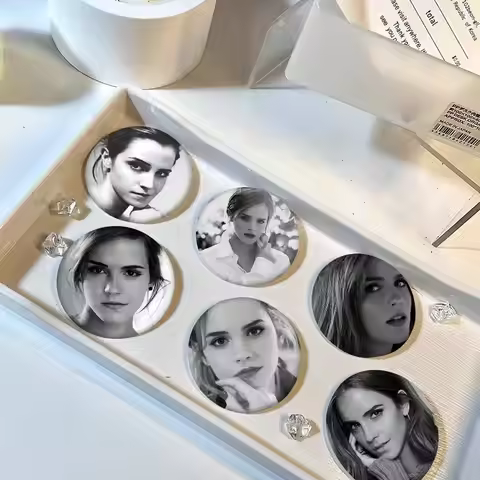 Hot Actor E-Emma W-Watson Round Badge Creative Brooch Clothing Backpack Accessories Lapel Pin
