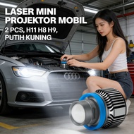WHITE MINI LASER PROJECTOR CAR PROJECTOR PAIR H11 H9 H8 YELLOW FOGLAMP CONTENTS 2 PCS