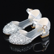 Crystal Silver Catwalk Evening Dress Stage Girls Leather Shoes