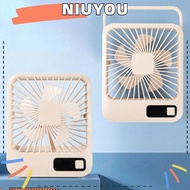 NIUYOU Table Fan, Small 7H Timing Desk Fan,  Quiet 5 Speed USB Rechargeable Cooling Fan Offices