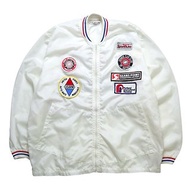 1980s 美國製 白色賽車布章防風外套 Talon拉鍊