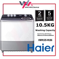 Haier 10.5KG Washing Machine Twin Tub Semi Auto Top Load Washer/Mesin Basuh Auto (HWM105-M186) Mesin