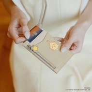 CHIIKAWA掛頸皮革證件套 - 米黃色 兔兔