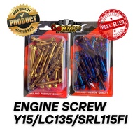 ENGINE SCREW ENJIN SKRU GOLD TITANIUM KINGDRAG Y15 Y15ZR SRL115 SRL115FI LC135 4S