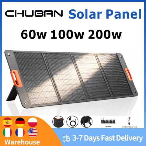 100W 200W Portable Solar Panel Flexible ETFE Foldable Solar Charger Monocrystalline Camping IP68 Wat