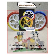 12”/14”/16” INCH KIDS BICYCLE PVC RIM TIRE COLOUR FULL SET BASIKAL BUDAK RIM TAYAR MATI （DEPAN &amp;BELAKANG）