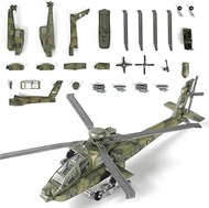 SEBUNAS 1:72 Scale AH-64 Apache Quick Build Helicopter Model Kit Plastic Toy Assembly Military Helic