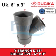 Y BRANCH D 6 x 3 inch PVCRUCIKA TY 45 degrees Y 45