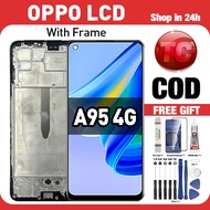 LCD with FRAME for OPPO A95 4G Compatible For Original Touch Screen Digitizer