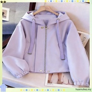 Women's Loose Fit Casual Anorak Jacket Cropped Sporty Windbreaker