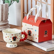 Ceramic tea cup with Christmas motifs as a luxurious Christmas gift CNY Valentine's Day March 8 BAG 