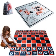 4-in-1 Jumbo Chess Board Game - 4FT Giant Tic Tac Toe, Checkers & More - 100% Machine-Washable Canva
