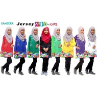 JERSEY SUKAN Girl Full Sublimation Jersey Kid Kanak Kanak Perempuan Baju Muslimag Labuh