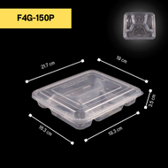 กล่องใส่อาหาร กล่องพลาสติก พร้อมฝาแยก แบบหลายช่อง กล่องสีใส แบบลัง (150 ชิ้น/ลัง) ขนาด F3G. F4G. F5G