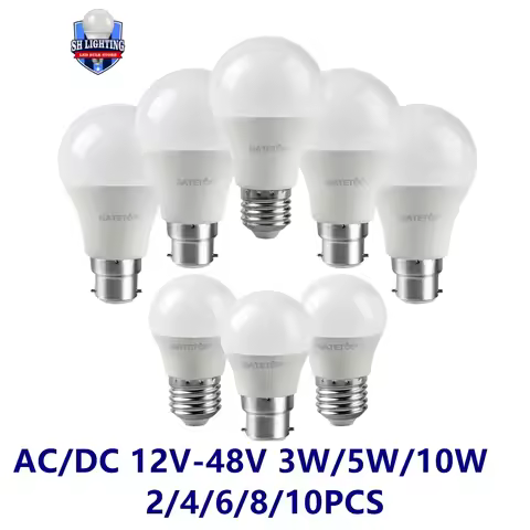 LED low-voltage bulb AC/DC12V 24V 36V 48V E27 B22 10W Bombilla For Solar Led Light Bulbs 12 Volts Lo