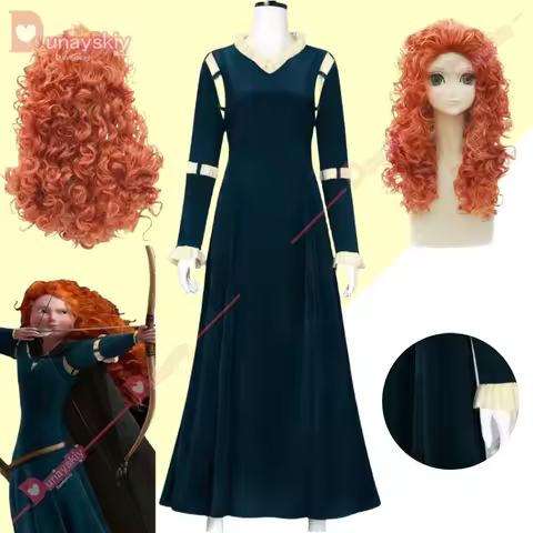 Princess Merida Cosplay Anime Costume Brave Princess Women Adult Dress Velvet Girls' Suit For Hallow