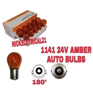 1141 1156 BA15S 12V / 24V P21W 1141 BAU15S 150 Degree Amber Orange Halogen Auto Light Bulb