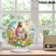 Au Acrylic Special Shape Easter Bunny Desktop Diamond Art Kits Bedroom Table Dec [SuperDeals888.th]