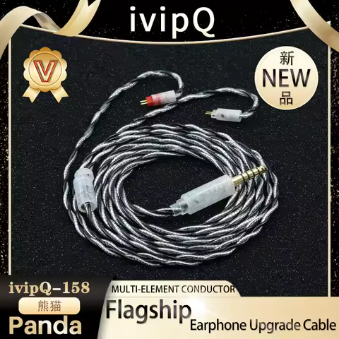 ivipQ Multi-element Conductor Earphone Cable 2PIN MMCX IE900 Replace Audiophile Cable for S12 Pro He