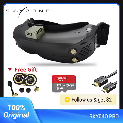 Skyzone SKY04O PRO 1280x720 OLED FPV GOGGLES 720P 60FPS 5.8Ghz 48CH Steadyview DVR Head Tracker Buil