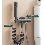 Universal Bidet Spray Set Stainless Steel Bathroom Toilet Pipe Spray Gun Handheld Bidet Two-Way Fauc