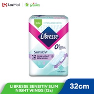 Libresse SensitiV Slim Night Wings 32cm (12s)