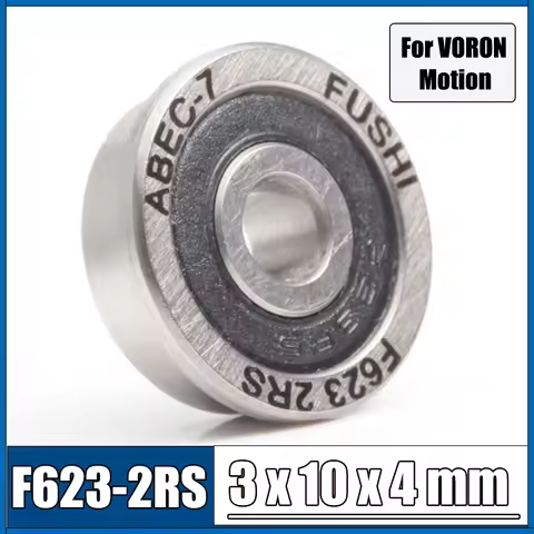 F623RS Bearing 3*10*4 mm ABEC-7 10Pcs F623-2RS Flange Ball Bearings For VORON 0 Motion, Use In A/B D