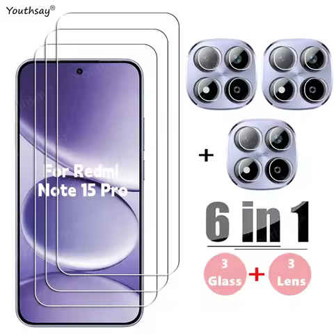 6in1 Glass For Redmi Note 15 Pro 5G Tempered Glass Xiaomi Redmi Note 15 Pro Screen Protector Phone L