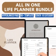 🔥INSTANT🔥 All in One Digital Life Planner Bundle | Format PDF | Can Use In GoodNotes / Notability for iPad/Laptop/Phone