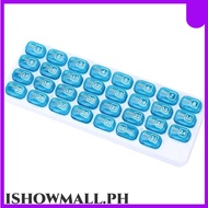 【ISHOWMAL】31 Day AM PM Pill Organizer Monthly Travel Medicine Box 32 Compartments Plastic