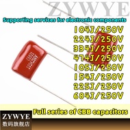 Metal Film Capacitor Full Range CBB Capacitor 250V CBB22 104/334/474/105/154/225V/684J 250V
