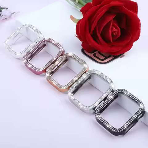 Cover for Apple Watch Case 41mm 40mm 38mm 45mm 44mm 42mm Protector Diamond Bling Bumper iWatch Serie