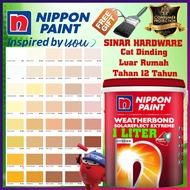 SINAR 1 LITER NIPPON NEW WEATHERBOND SOLAREFLECT EXTERIOR  WALL PAINT /CAT DINDING LUAR RUMAH KILAT 