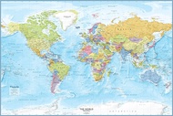 Large World Map Poster x Detailed World Wall Map Wall Map of the World Poster Laminated World Map fr