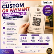 tng qr code wood engraving plaque for business payment qr code ewallet payment