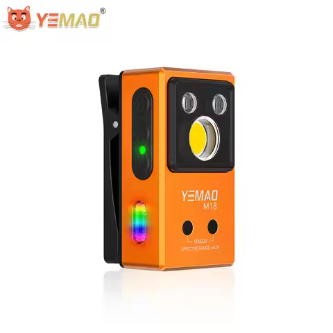 YEMAO M18 270LM Clip Pocket Flashlight 7 Color RGB Built-in 500mAh Battery Rechargeable 6 Light EDC 