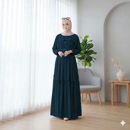 TURUN HARGA !! GAMIS POLOS CRINKLE  GAMIS REMPEL BAWAH SUSUN / GAMIS WANITA MUSLIM ( FREE SABUK )