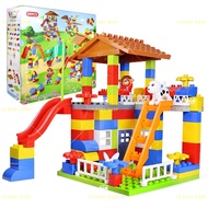 89PCS Big Size Slide Blocks Compatible Lego Duplo City House Roof Big Particle Building Block Castle