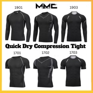 MMC_ Men Compression Tight Gym Shirt Cool Dry Long Short Sleeve Fitness Baju Ketat Lengan Panjang Pe