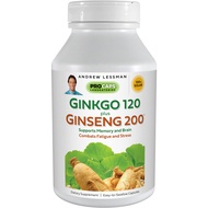 ANDREW LESSMAN Ginkgo 120 Plus Ginseng 200-30 Capsules – Standardized Extract Blend to Support Brain