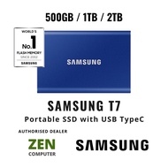 SAMSUNGTM T7 Portable SSD / USB TypeC / Indigo Blue (500GB/ 1TB/ 2TB)