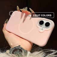 Fruit Colors Case Macaron Magnetic Magsafe Velvet - Hardcase/Casing hp Compatible For iphone 15 16 1