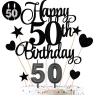 50th Birthday Cake Decorations Set Include 50th Birthday Candles Numeral 50 Cake Candles and Happy 5