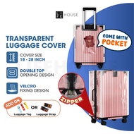 Transparent Luggage Cover Protector (18"-28") Sarung Beg Luggage Travel Cover Waterproof Cover Lugga