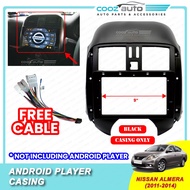 Nissan Almera 2011 - 2014 Dashboard Audio Android Player Radio FM Casing Frame Free wiring