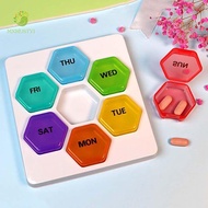 MXMUSTY1 Medicine Pill Box 7 Day Weekly Colourful Medicine Organizer Tablets Storage Container Vitamins Weekly Pill Box