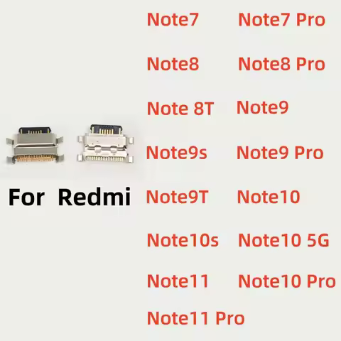 10-100Pcs USB Jack Charging Socket Port Plug Dock Charger Connector For Xiaomi Redmi Note 7 8 8T 9 9