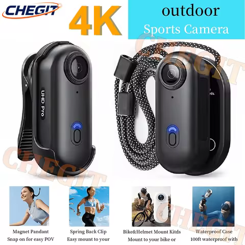 Mini Pocket Magnetic 4K POV Vlog Cam Portable Body Chest Recorder Wireless WiFi Waterproof Action Ca