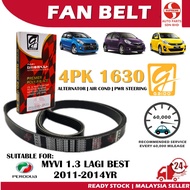 S2U Gaido Fan Belt Perodua Myvi 1.3 D54T Lagi Best Air Cond Alternator Power Steering Belt 4PK1630 T